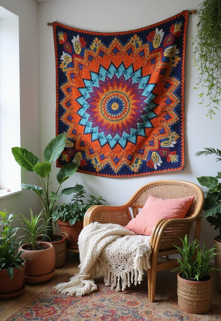 Helpful Guide to Tapestry Crochet Patterns Charts Featuring 20 Clear Craft Inspirations - 6. Bohemian Vibes