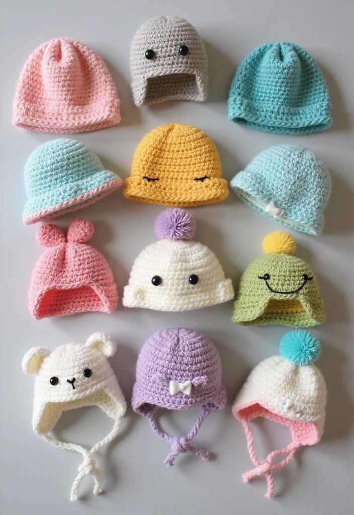 Step-by-Step Guide to Baby Crochet Patterns Free Featuring 20 Sweet Inspirations - 15. Adorable Crochet Baby Hats