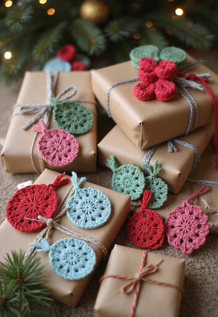 Step-by-Step Guide to Crochet Christmas Ornaments Free Featuring 17 Festive Inspirations - 17. Simple Crochet Gift Tags