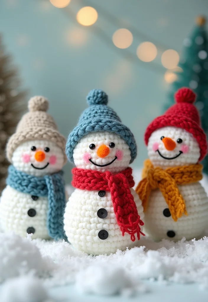 Step-by-Step Guide to Crochet Christmas Ornaments Free Featuring 17 Festive Inspirations - 7. Lovely Crochet Snowman Ornaments