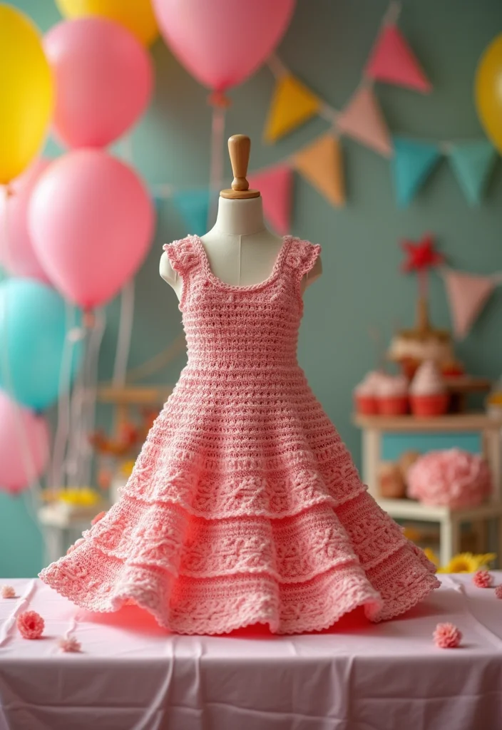Step-by-Step Guide to Crochet Dress Pattern Free Featuring 20 Stylish Inspirations - 14. The Playful Party Dress