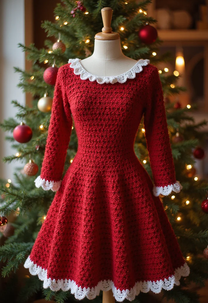 Step-by-Step Guide to Crochet Dress Pattern Free Featuring 20 Stylish Inspirations - 16. The Festive Crochet Dress