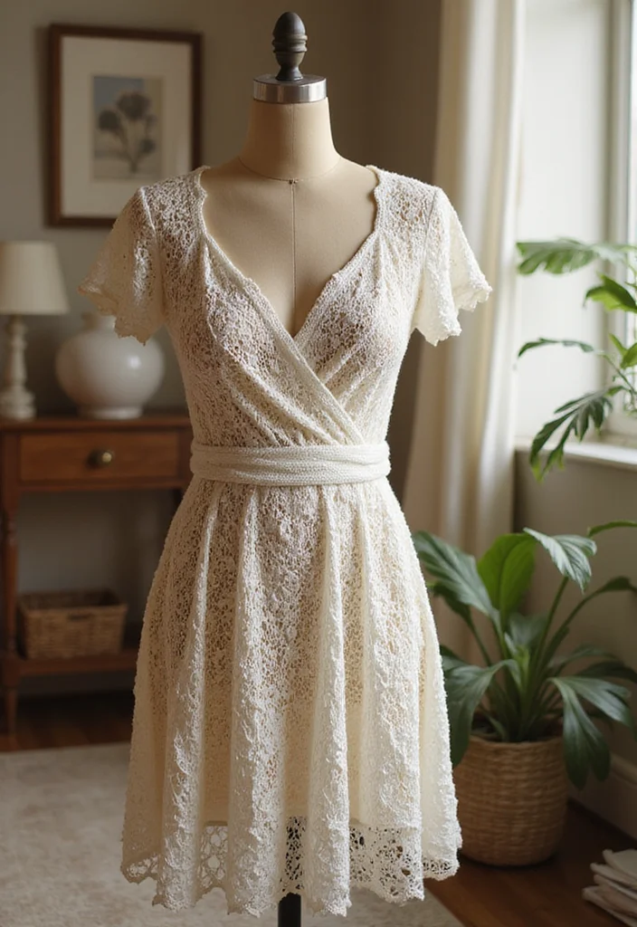 Step-by-Step Guide to Crochet Dress Pattern Free Featuring 20 Stylish Inspirations - 17. The Timeless Wrap Dress