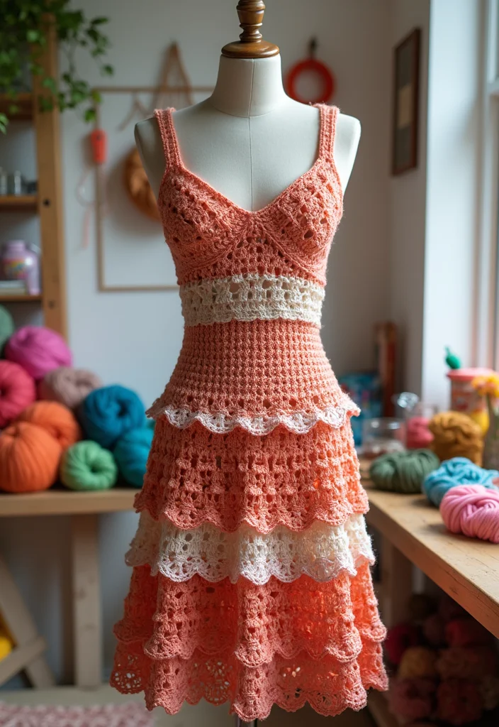 Step-by-Step Guide to Crochet Dress Pattern Free Featuring 20 Stylish Inspirations - 9. The Layered Look