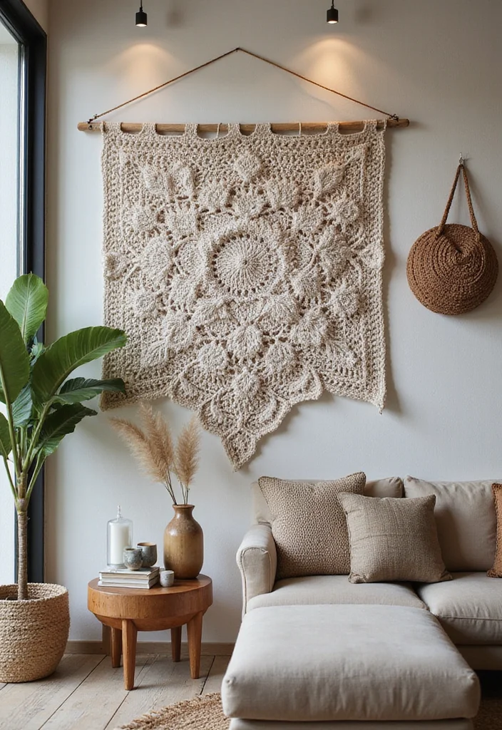 Step-by-Step Guide to Crochet Gifts for Men Showcasing 17 Unique Craft Inspirations - 10. Crochet Wall Hanging