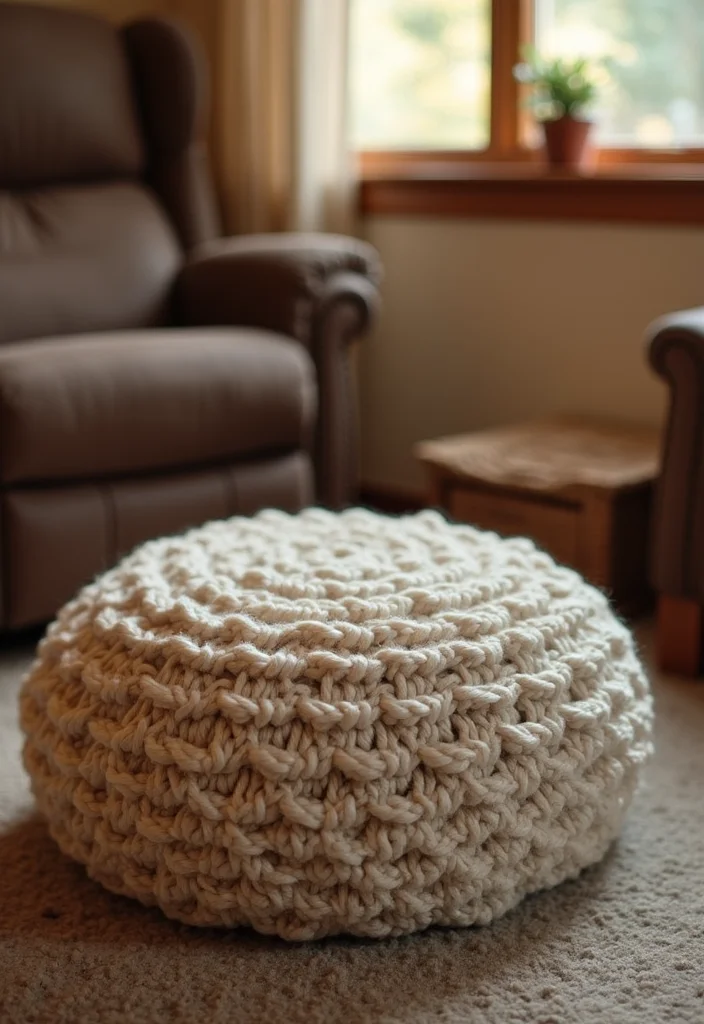 Step-by-Step Guide to Crochet Gifts for Men Showcasing 17 Unique Craft Inspirations - 16. Crochet Footrest for Relaxation