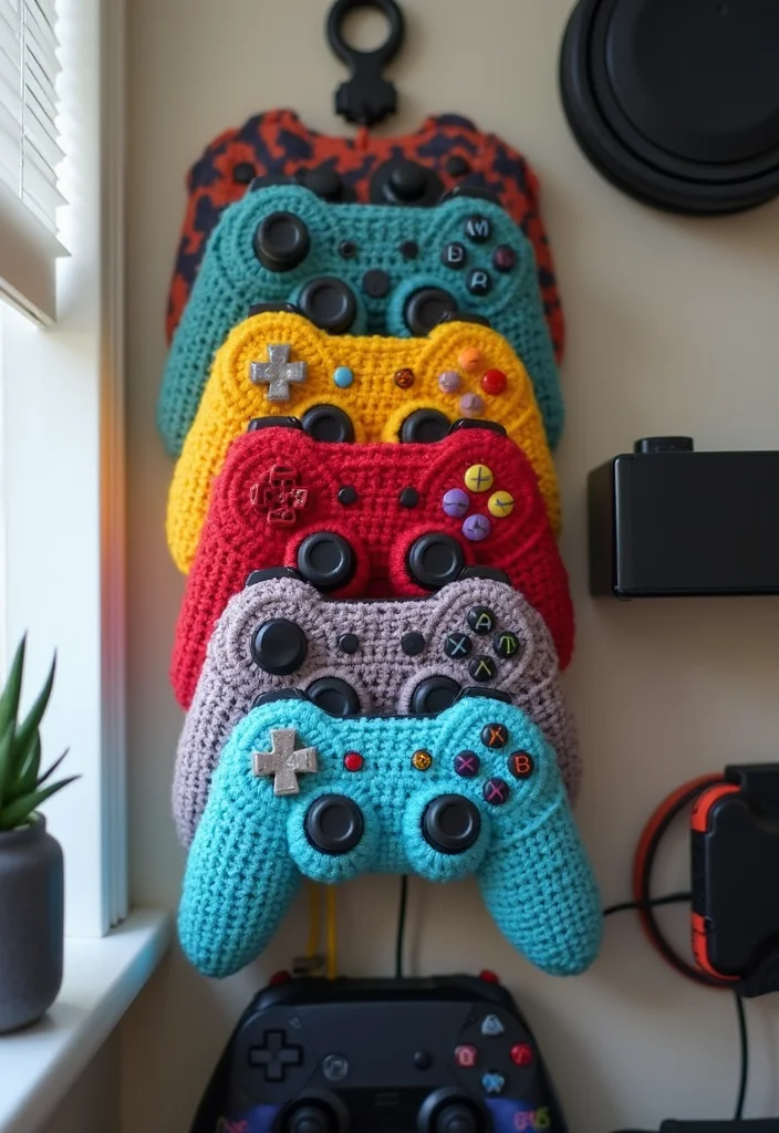 Step-by-Step Guide to Crochet Gifts for Men Showcasing 17 Unique Craft Inspirations - 17. Crochet Game Controller Holder