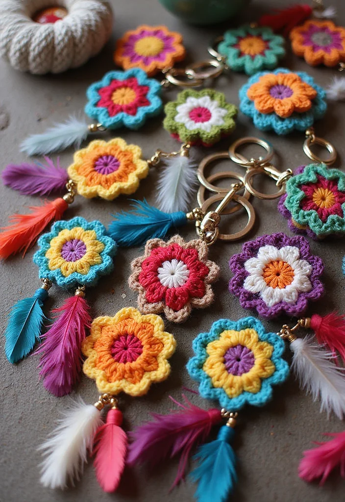 Step-by-Step Guide to Crochet Keychain Pattern Free with 18 Cute and Practical Inspirations - 13. Bohemian-Inspired Keychains