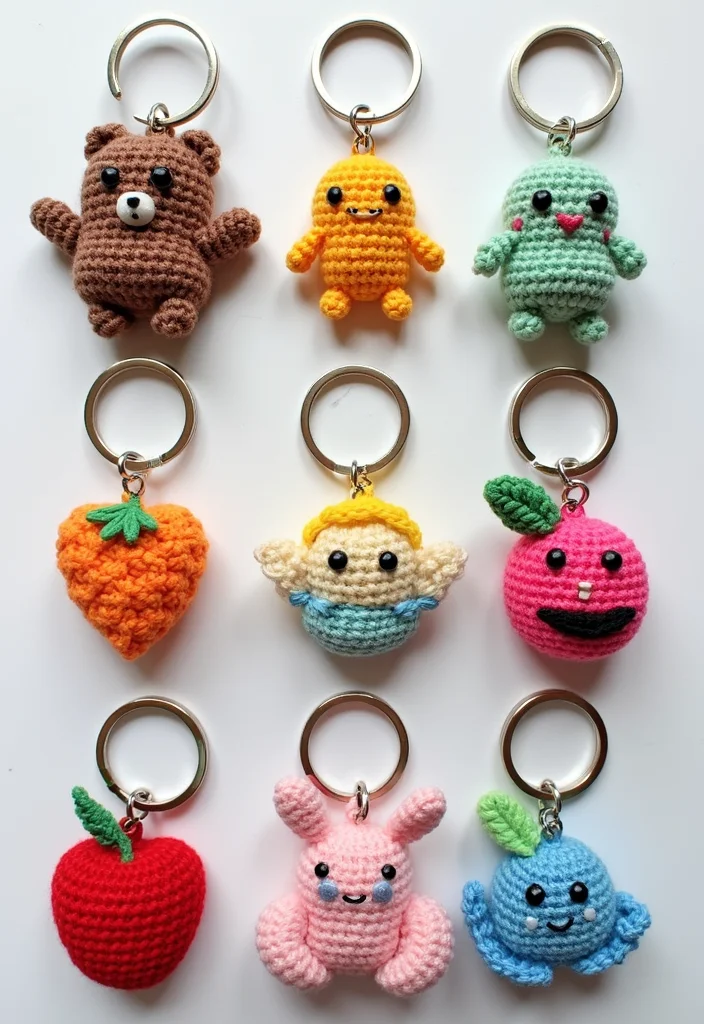 Step-by-Step Guide to Crochet Keychain Pattern Free with 18 Cute and Practical Inspirations - 14. Customizable Keychains