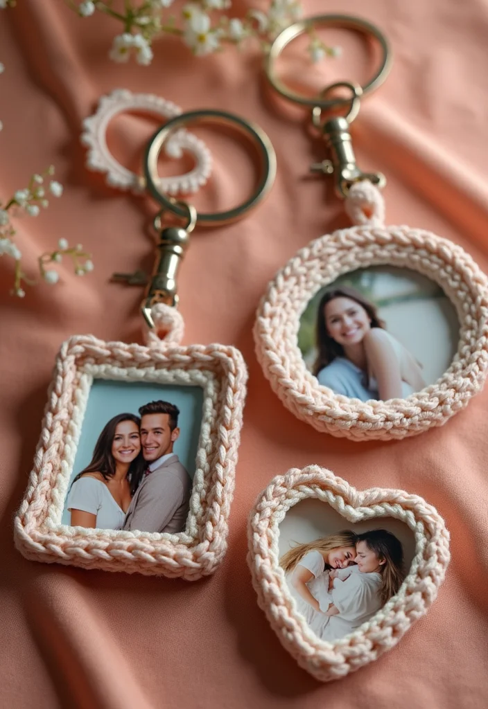 Step-by-Step Guide to Crochet Keychain Pattern Free with 18 Cute and Practical Inspirations - 17. Personalized Photo Keychains
