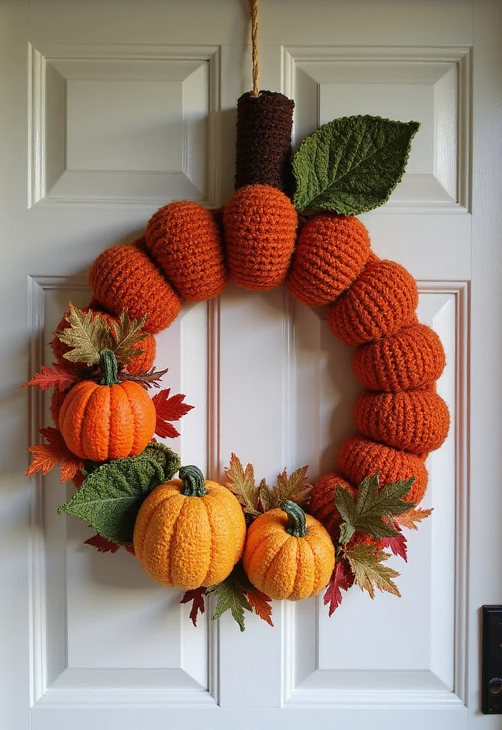 Step-by-Step Guide to Crochet Pumpkin Free Pattern with 18 Festive Craft Inspirations - 11. Crochet Pumpkin Wreath