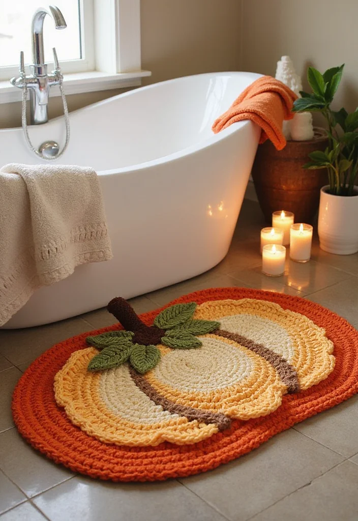 Step-by-Step Guide to Crochet Pumpkin Free Pattern with 18 Festive Craft Inspirations - 17. Crochet Pumpkin Bath Mat