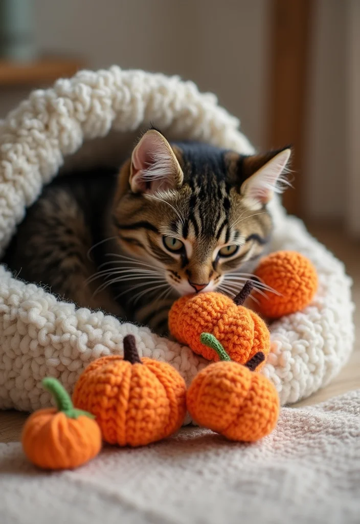 Step-by-Step Guide to Crochet Pumpkin Free Pattern with 18 Festive Craft Inspirations - 5. Crochet Pumpkin Cat Toys