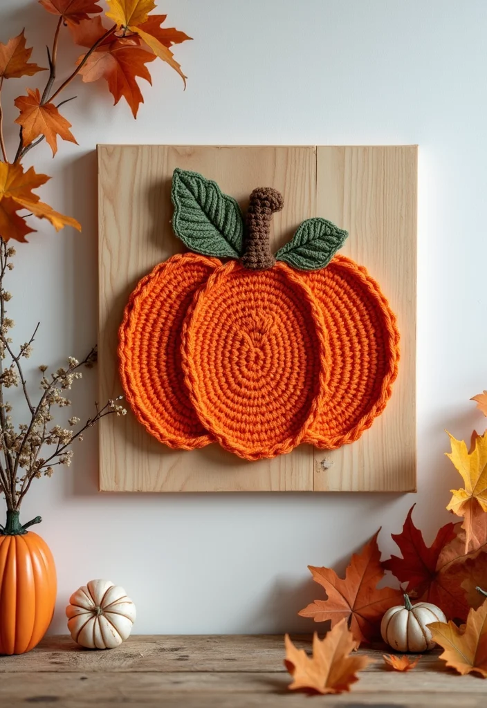 Step-by-Step Guide to Crochet Pumpkin Free Pattern with 18 Festive Craft Inspirations - 7. Fall-themed Crochet Wall Art