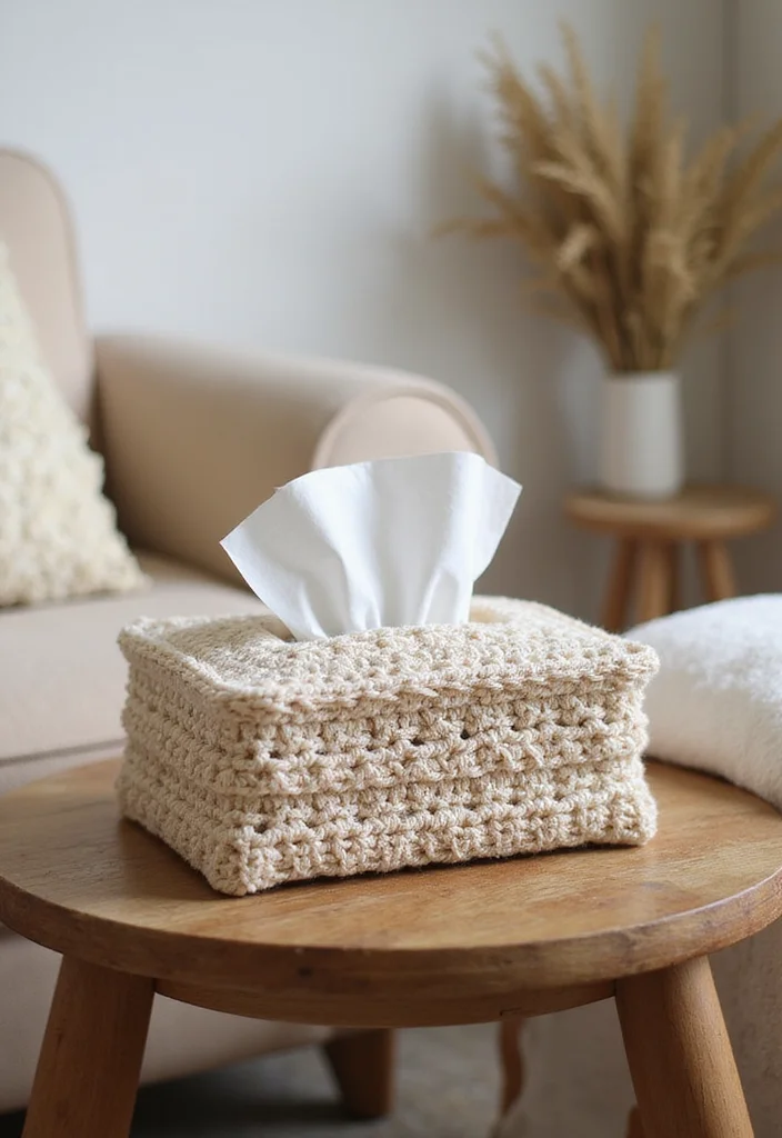 Step-by-Step Guide to Scrap Yarn Crochet Projects: Showcasing 20 Fun and Resourceful Inspirations - 12. Decorative Tissue Box Cover