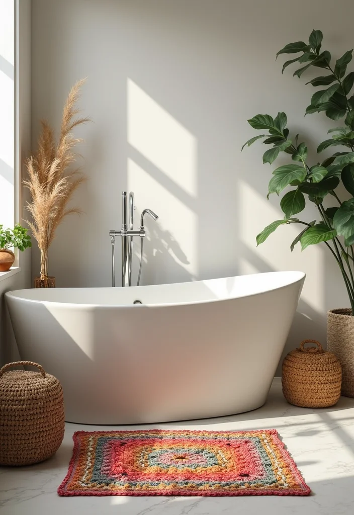 Step-by-Step Guide to Scrap Yarn Crochet Projects: Showcasing 20 Fun and Resourceful Inspirations - 17. Crochet Bath Mat