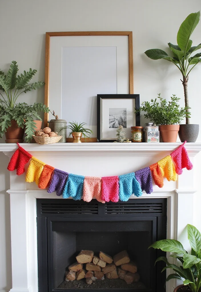 Step-by-Step Guide to Scrap Yarn Crochet Projects: Showcasing 20 Fun and Resourceful Inspirations - 9. Scrap Yarn Garland
